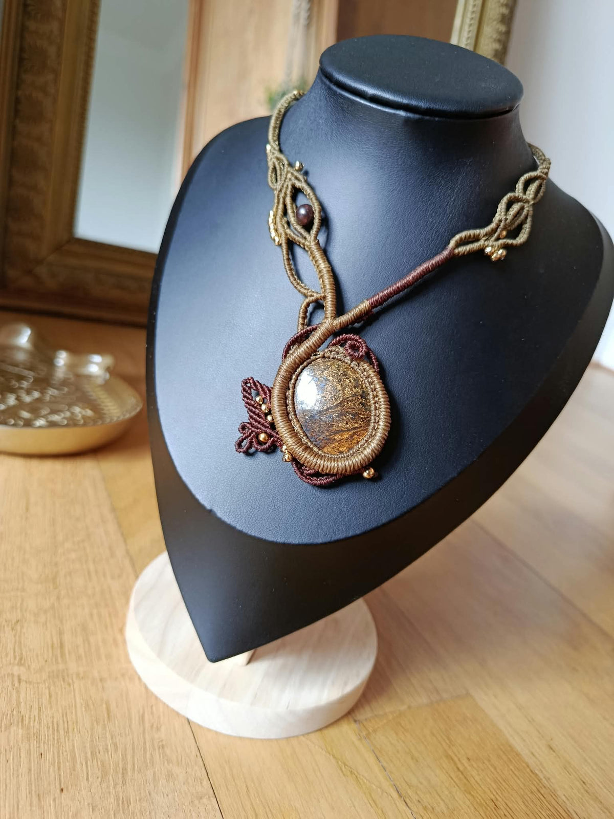 Collier Vinranke ( Bronzite)- pièce unique
